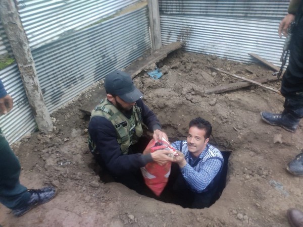 Visual of search at a location in Tulkhan Bijbehara in Anantnag district from where 1715 bottles of Codeine were recovered