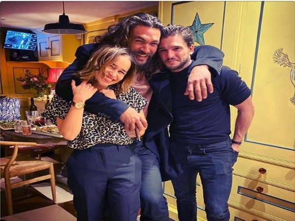 Emilia Clarke posing with her co-actors Jason Momoa and Kit Harrington (Image courtesy: Instagram) Emilia Clarke posing with her co-actors Jason Momoa and Kit Harrington (Image courtesy: Instagram)