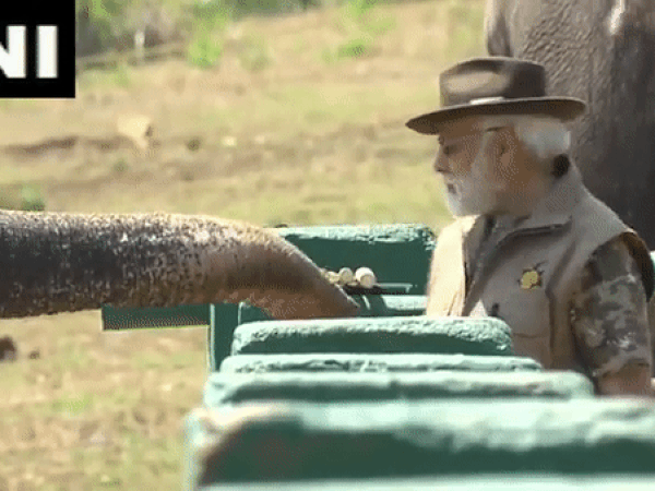 Prime Minister Narendra Modi at Theppakadu elephant camp (Photo/ANI)