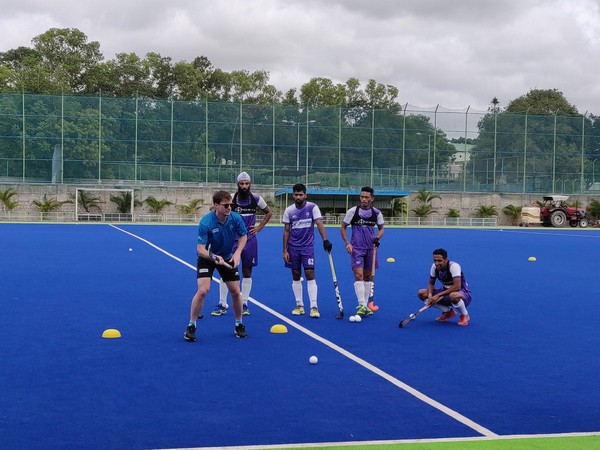 Players undergoing training at the defenders' camp in Bengaluru. (Photo/Hockey India Twitter) Players undergoing training at the defenders' camp in Bengaluru. (Photo/Hockey India Twitter)