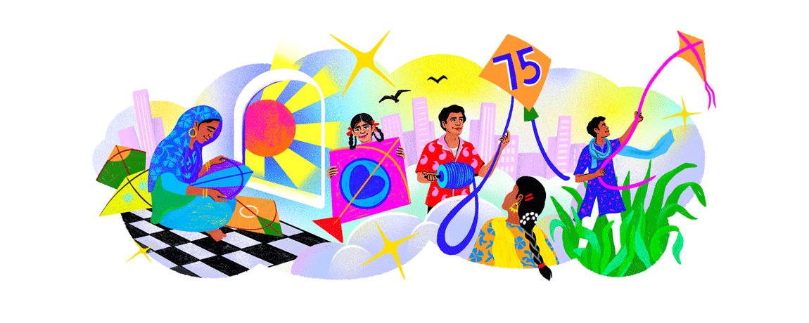 76th Independence Day: Google Doodle with kites symbolizes great heights achieved by India in 75 years
