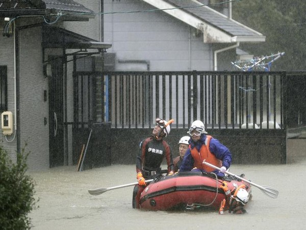 A residential area flooded in Ise, Mie Prefecture, central Japan, ahead of the arrival of Typhoon Hagibis on Saturday. (Reuters/photo) A residential area flooded in Ise, Mie Prefecture, central Japan, ahead of the arrival of Typhoon Hagibis on Saturday. (Reuters/photo)