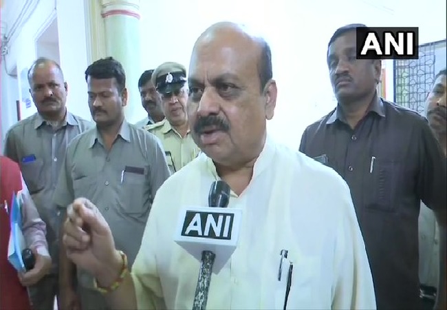 Karnataka Home Minister Basavaraj Bommai speaking to ANI on Tuesday.