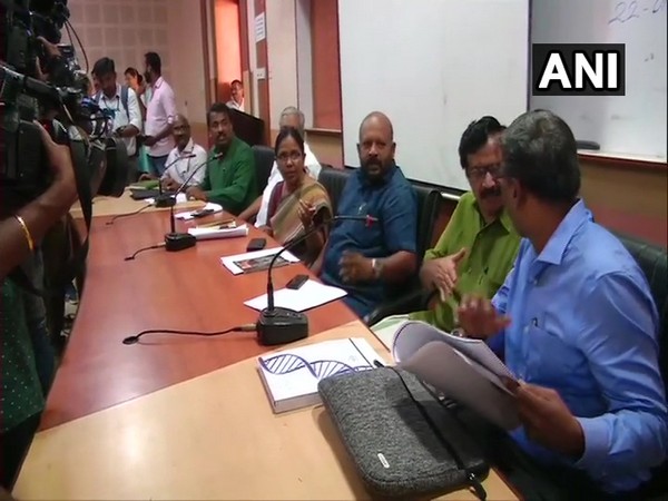 Kerala Health Minister chairs meeting with department officials. Photo/ANI Kerala Health Minister chairs meeting with department officials. Photo/ANI