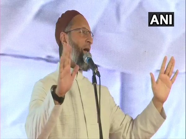 Asaduddin Owaisi speaking at the event in Hyderabad on Sunday. Asaduddin Owaisi speaking at the event in Hyderabad on Sunday.