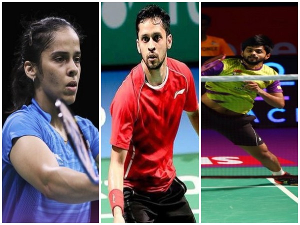 Saina Nehwal, Parupalli Kashyap and Sai Praneeth (L-R)