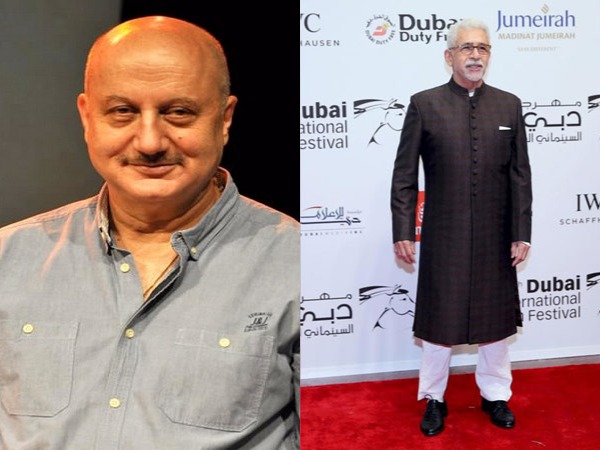 Bollywood actors Anupam Kher and Naseeruddin Shah Bollywood actors Anupam Kher and Naseeruddin Shah