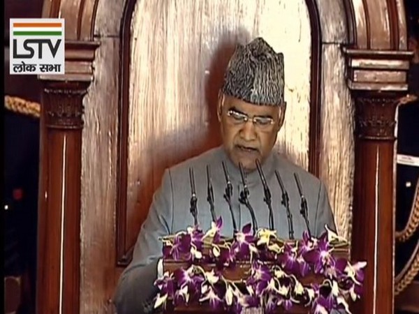President Ram Nath Kovind addressing joint sitting of two houses on Friday. Photo/ANI President Ram Nath Kovind addressing joint sitting of two houses on Friday. Photo/ANI