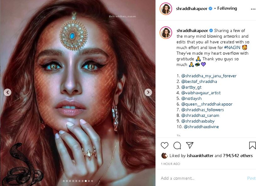 Shraddha Kapoor pens note for fans on overwhelming love for upcoming film  Nagin -ANI - BW Businessworld