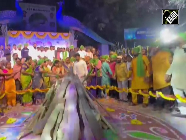 Pongal: BRS MLC K Kavitha participates in Bhogi celebrations in Hyderabad