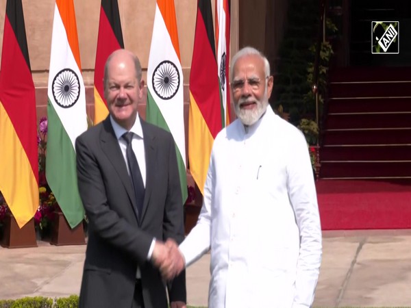 Delhi: German Chancellor Olaf Scholz meets PM Modi at Hyderabad House