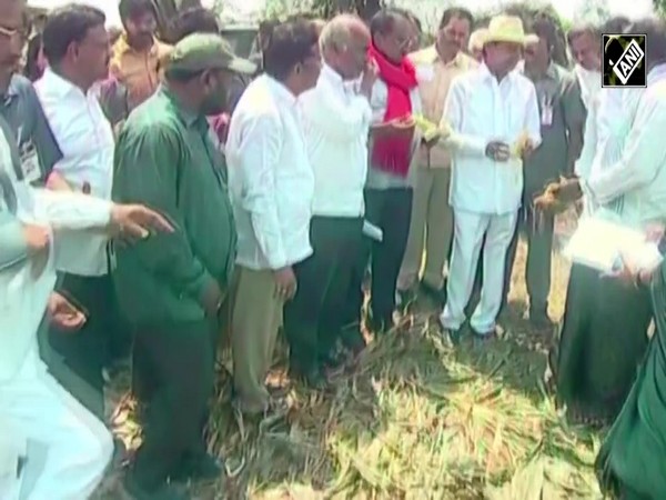 Telangana CM KCR inspects agricultural damage caused due to unseasonal rains