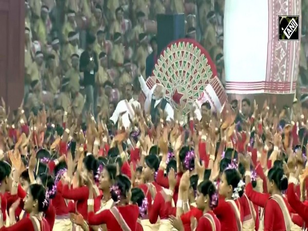 PM Modi receives astounding welcome at Guwahati’s Sarusajai Stadium
