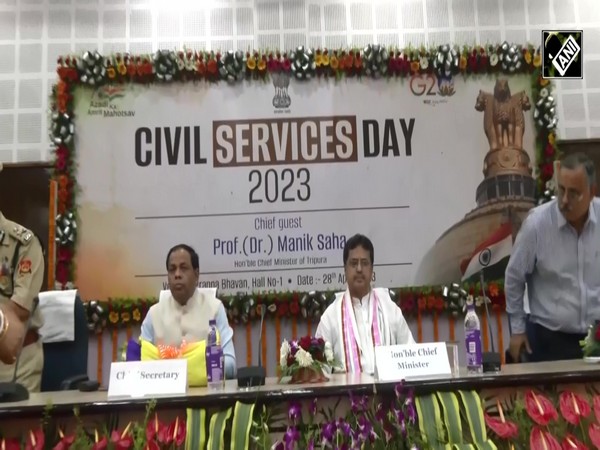 Tripura CM Manik Saha attends ‘Civil Services Day’ programme in Agartala