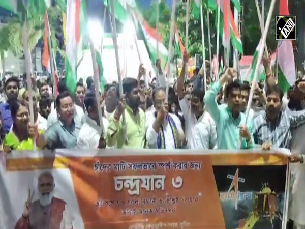 Tripura CM Manik Saha takes part in celebrations after historic soft landing of Chandrayaan-3