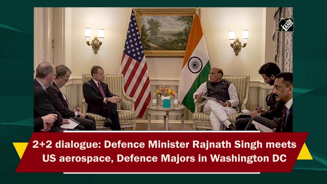 2+2 dialogue: Defence Minister Rajnath Singh meets US aerospace, Defence Majors in Washington DC